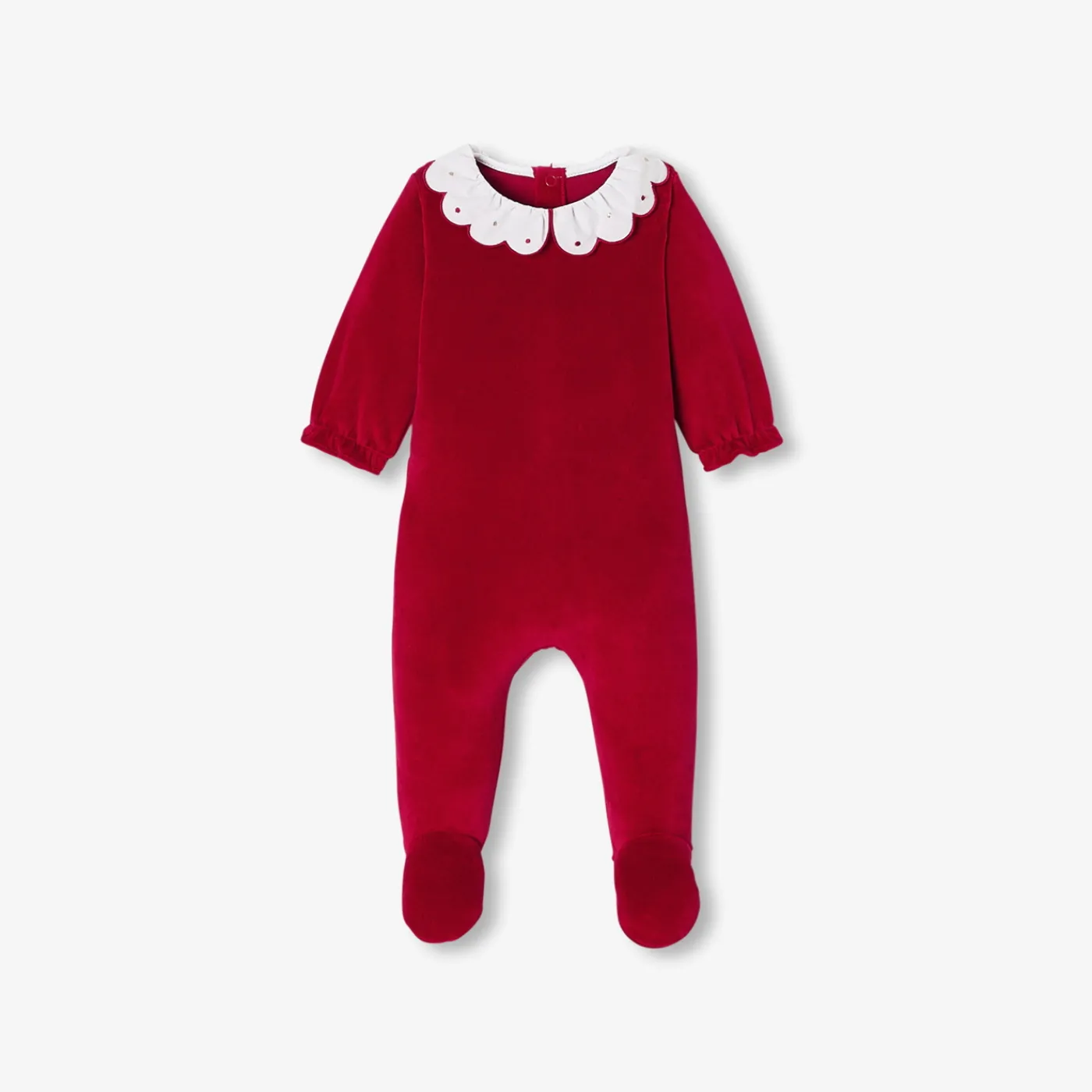 Pajamas-Jacadi Baby girl velvet Holiday pajamas Jacadi Red