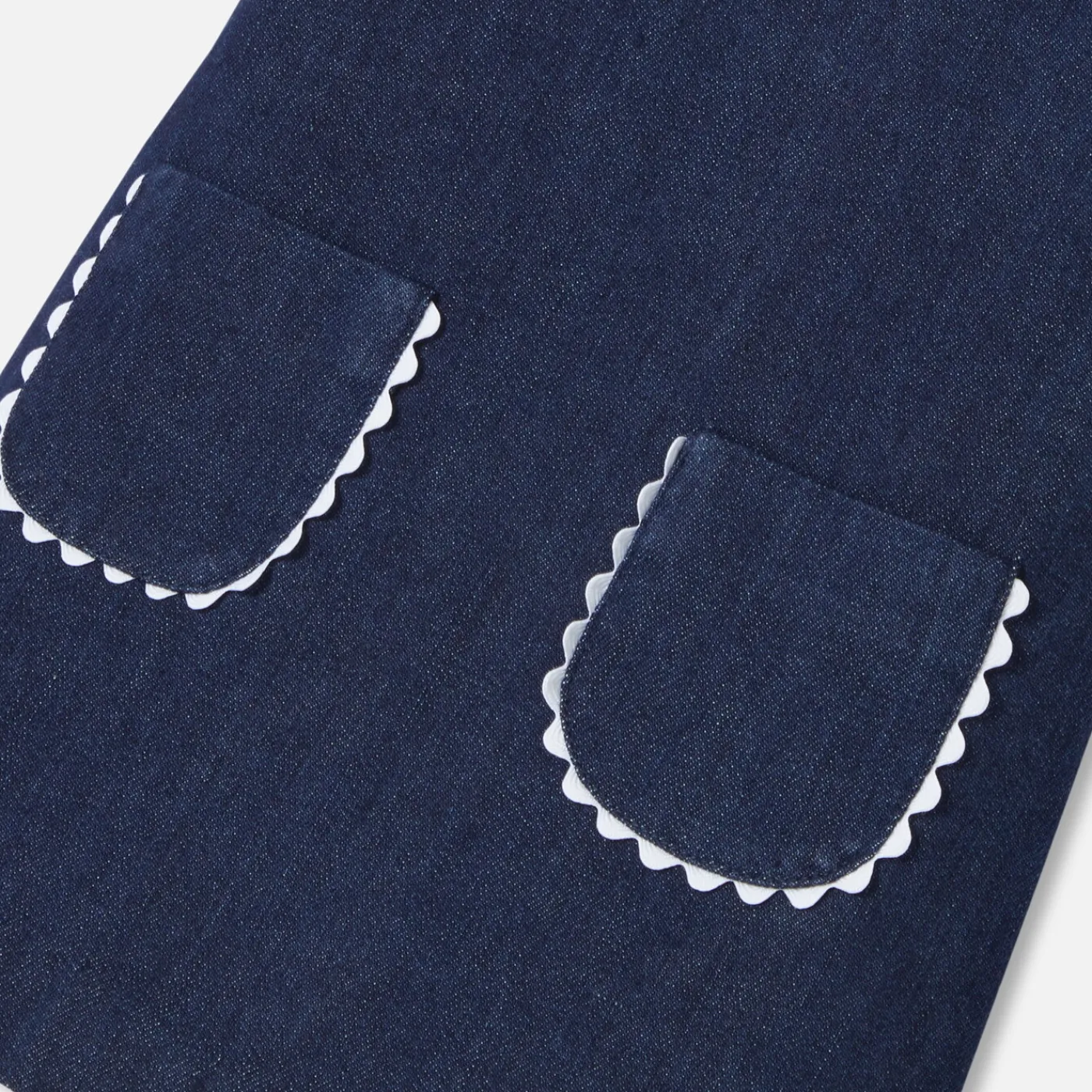 Dresses-Jacadi Baby girl denim pinafore dress Dark Denim