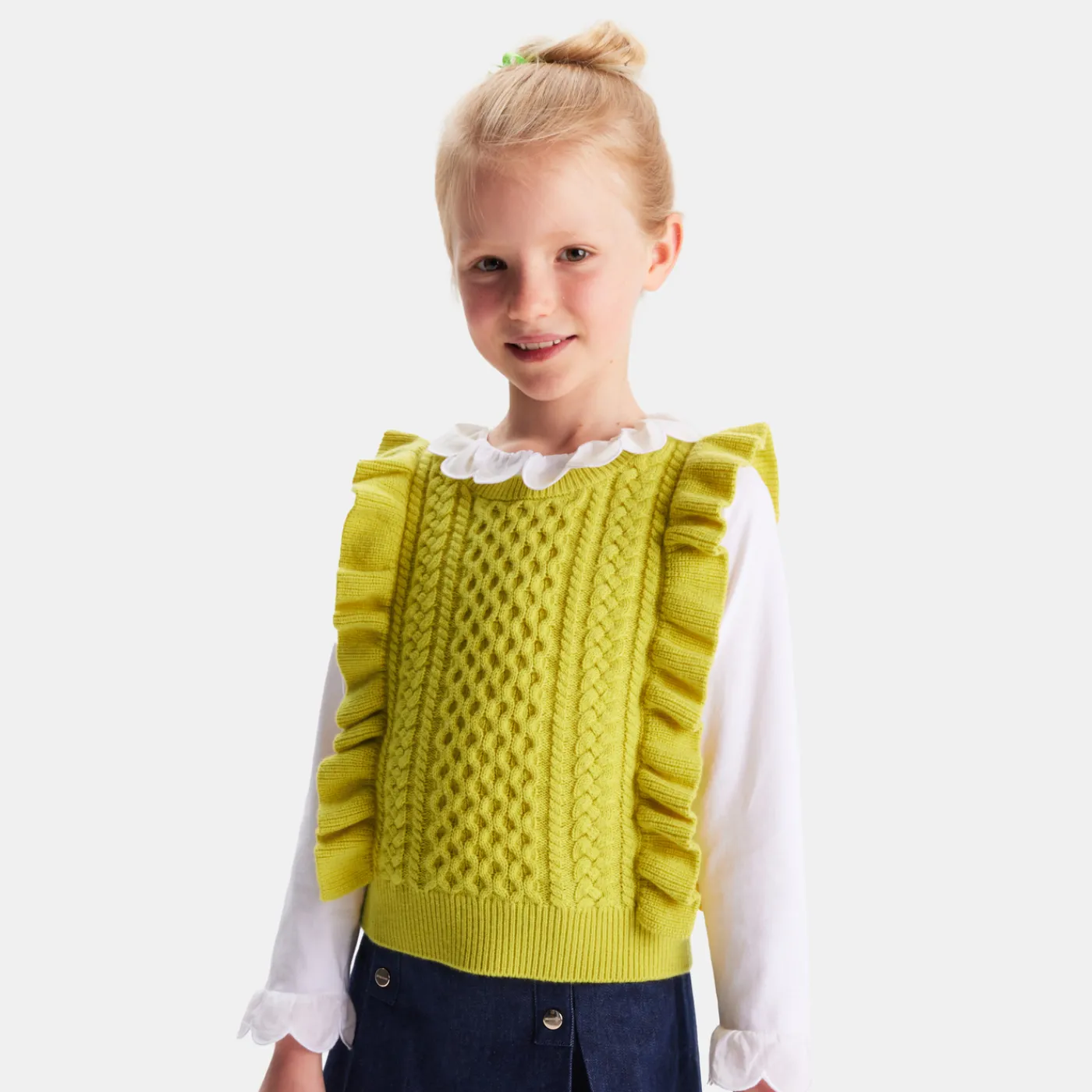 Cardigans, Sweaters And Sweatshirts-Jacadi Girl vest Mustard
