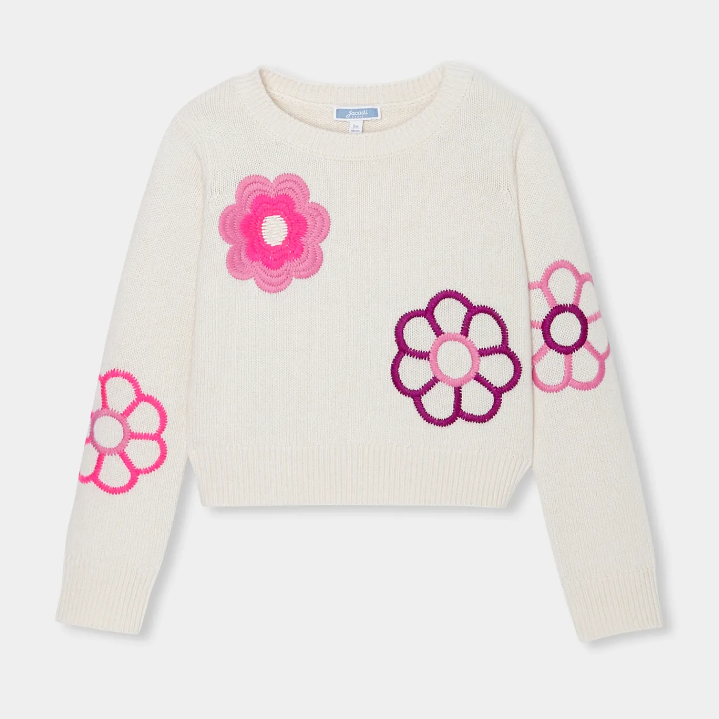 Cardigans, Sweaters And Sweatshirts-Jacadi Girl sweater White/Pink