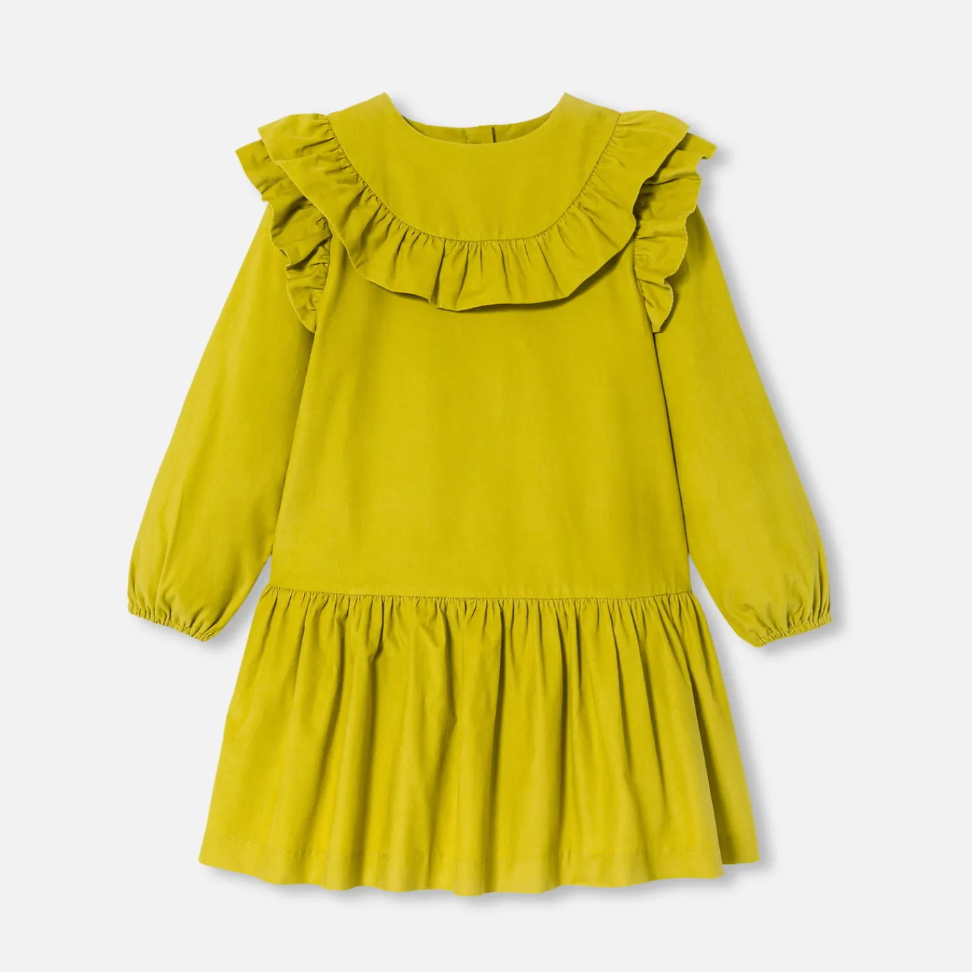 Dresses And Skirts-Jacadi Girl dress in velvet milleraies Mustard