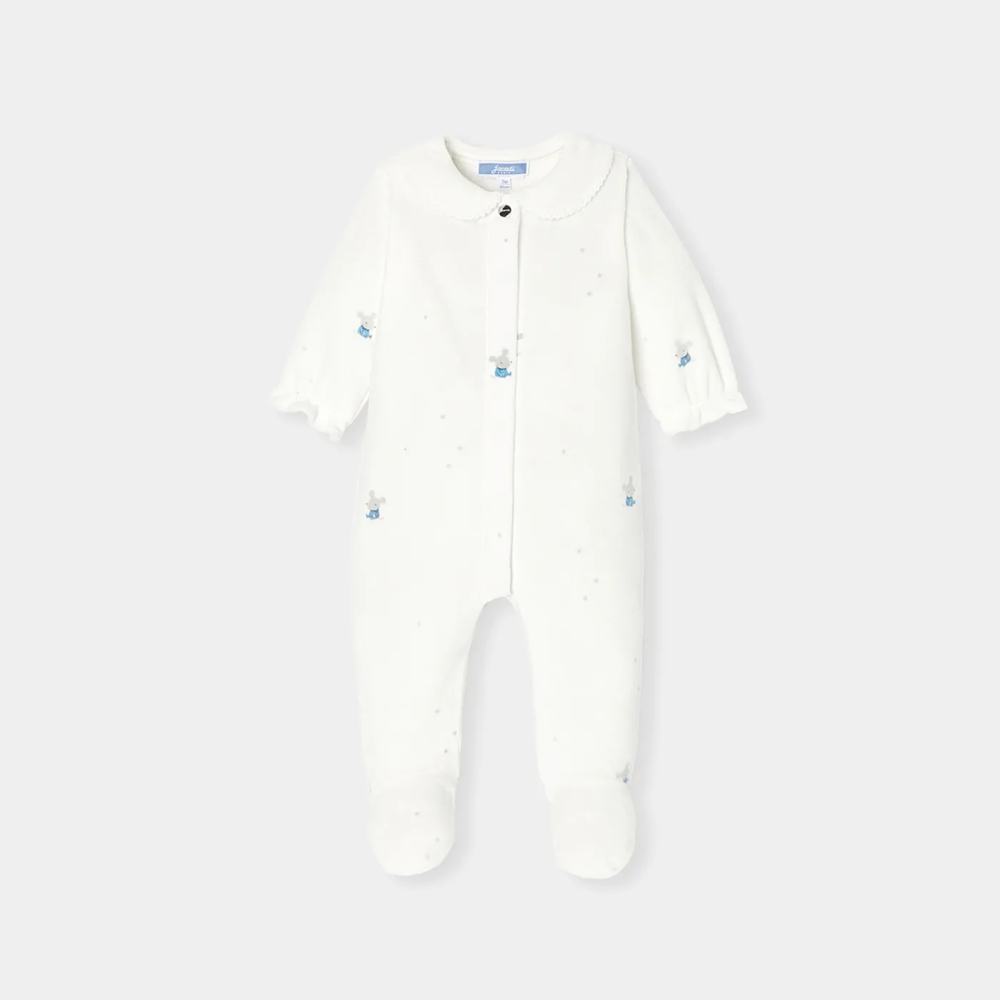 Pajamas-Jacadi Baby girl velvet pajamas White/Multicolour