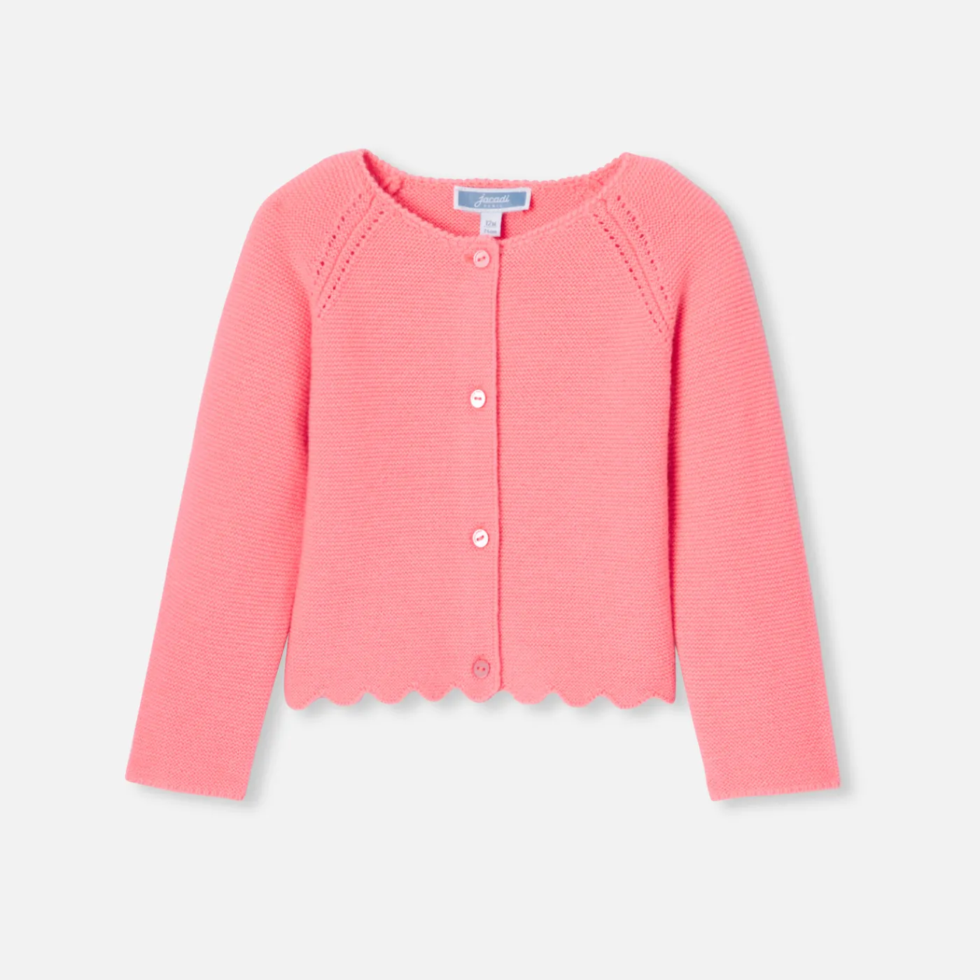 Cardigans, Sweaters And Sweatshirts-Jacadi Baby girl cardigan Indian pink