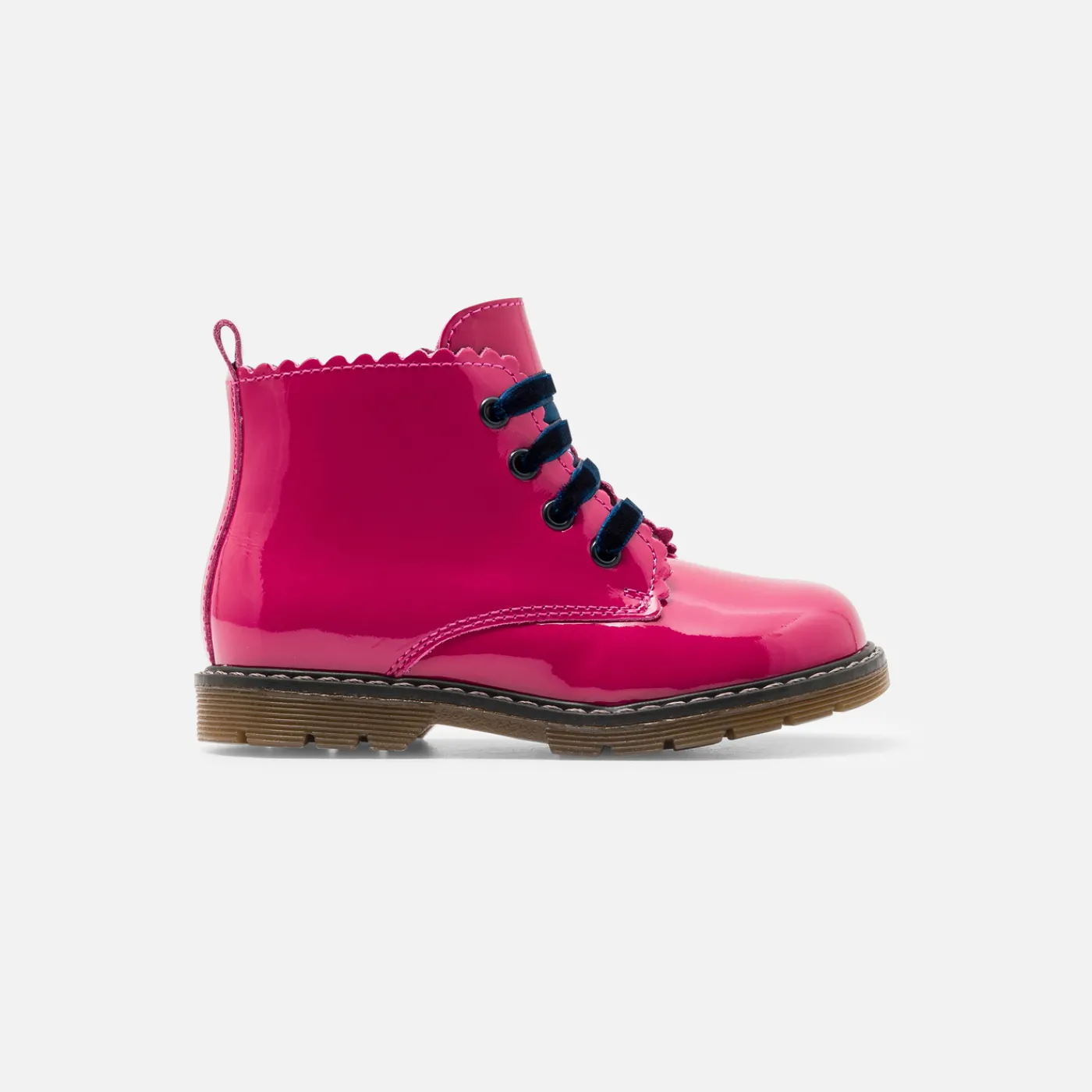 Ankle & Lined Boots-Jacadi Baby girl smooth leather booties Fuchsia