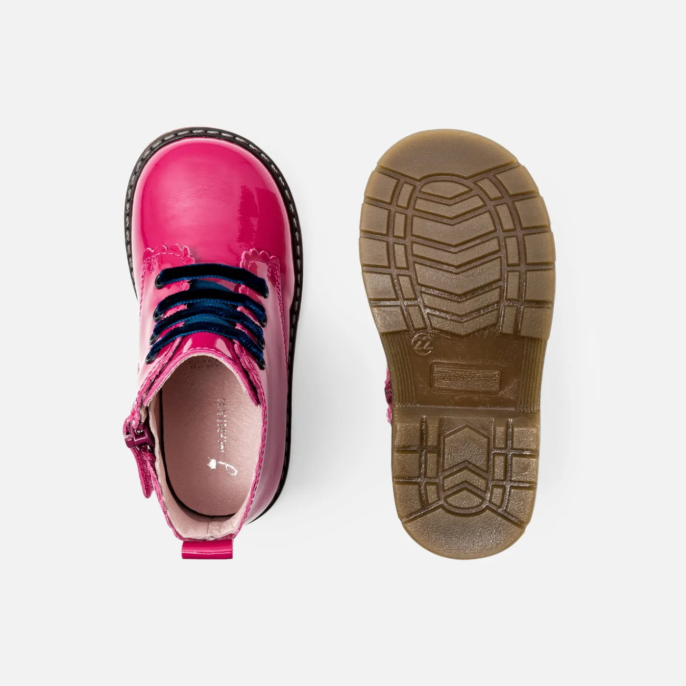 Ankle & Lined Boots-Jacadi Baby girl smooth leather booties Fuchsia