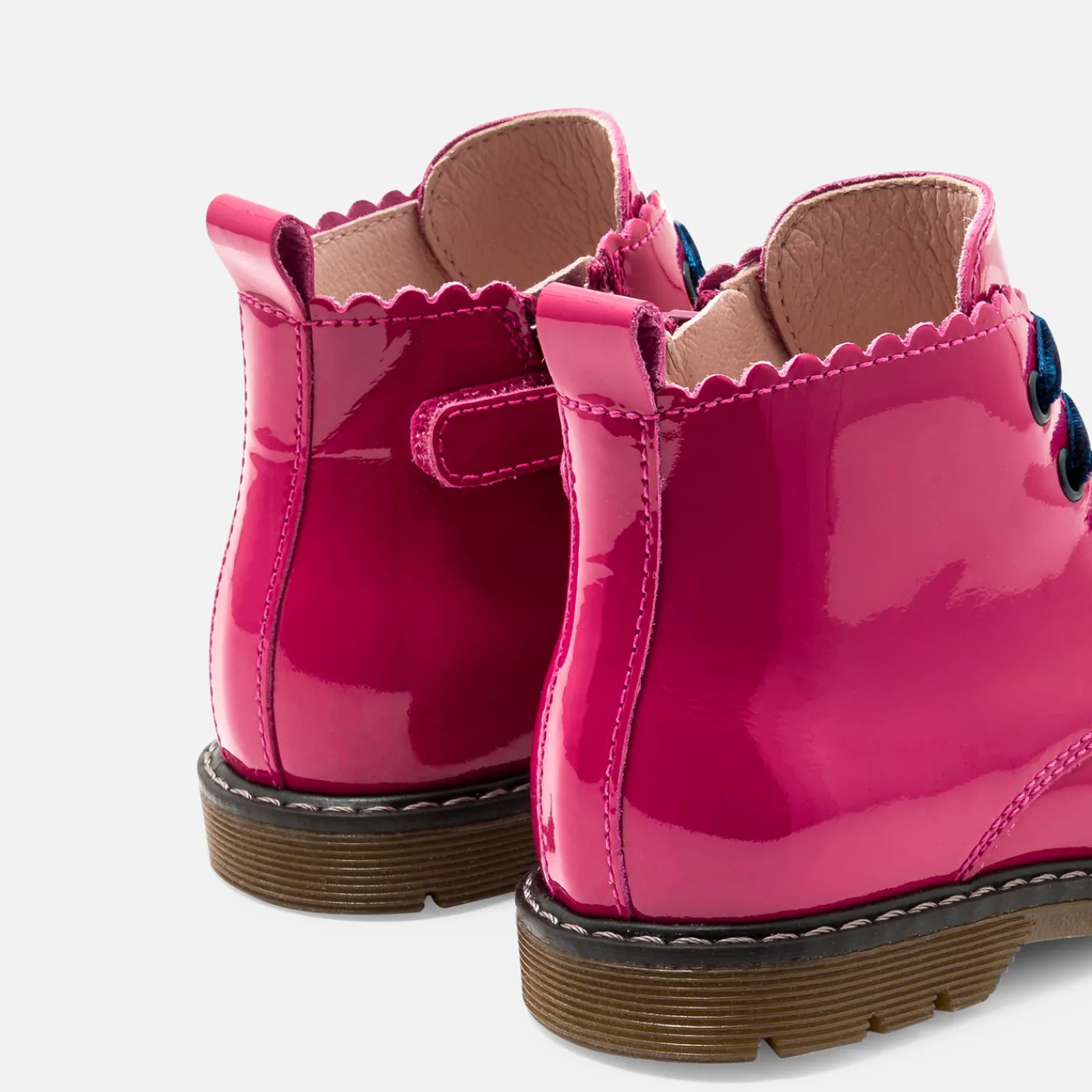 Ankle & Lined Boots-Jacadi Baby girl smooth leather booties Fuchsia