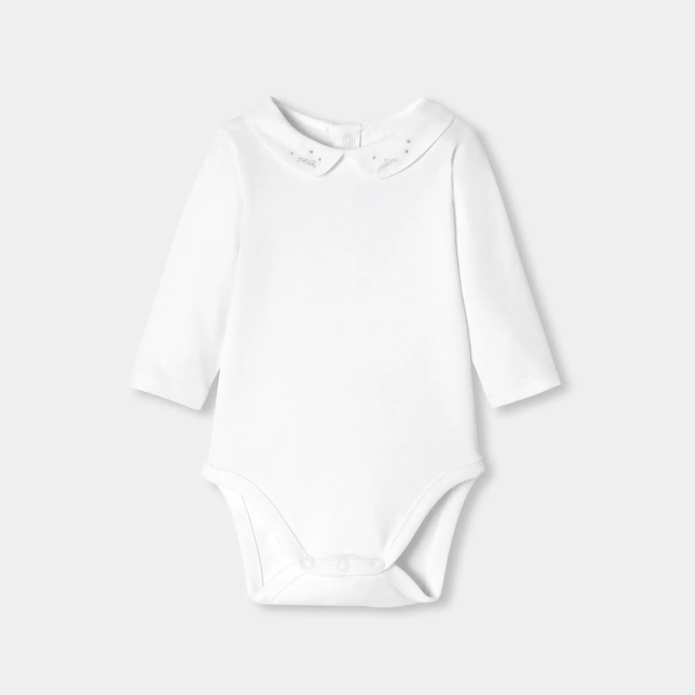 Bodysuits-Jacadi Baby long sleeve bodysuit Jacadi White