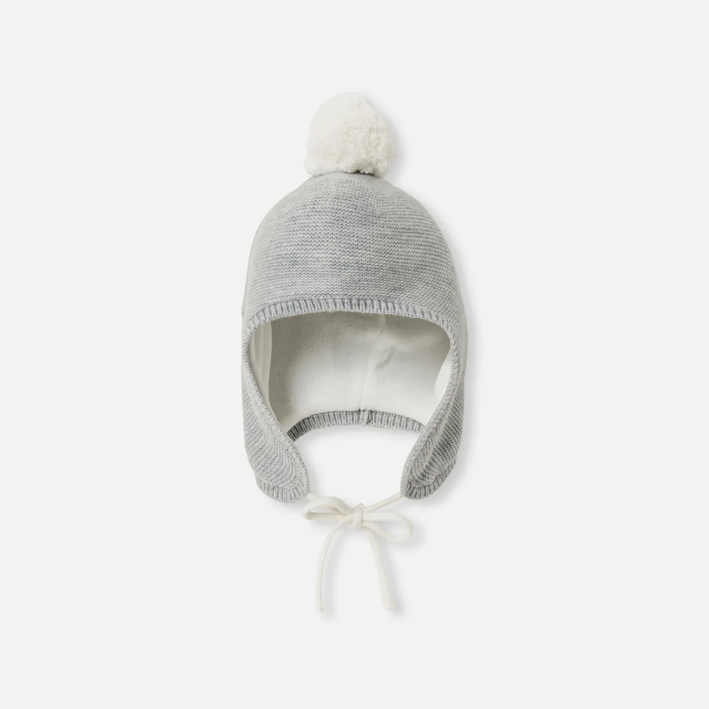 Beanies, Scarves And Gloves|Accessories-Jacadi Baby girl hat with pompom Jacadi light Heather Grey