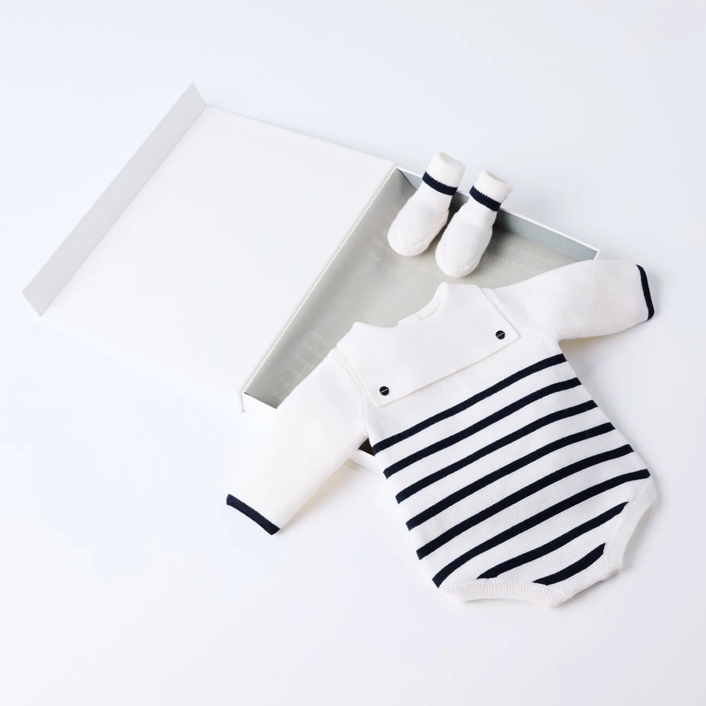 Bloomers, Overalls And Sets-Jacadi Mon first baby romper White/Navy