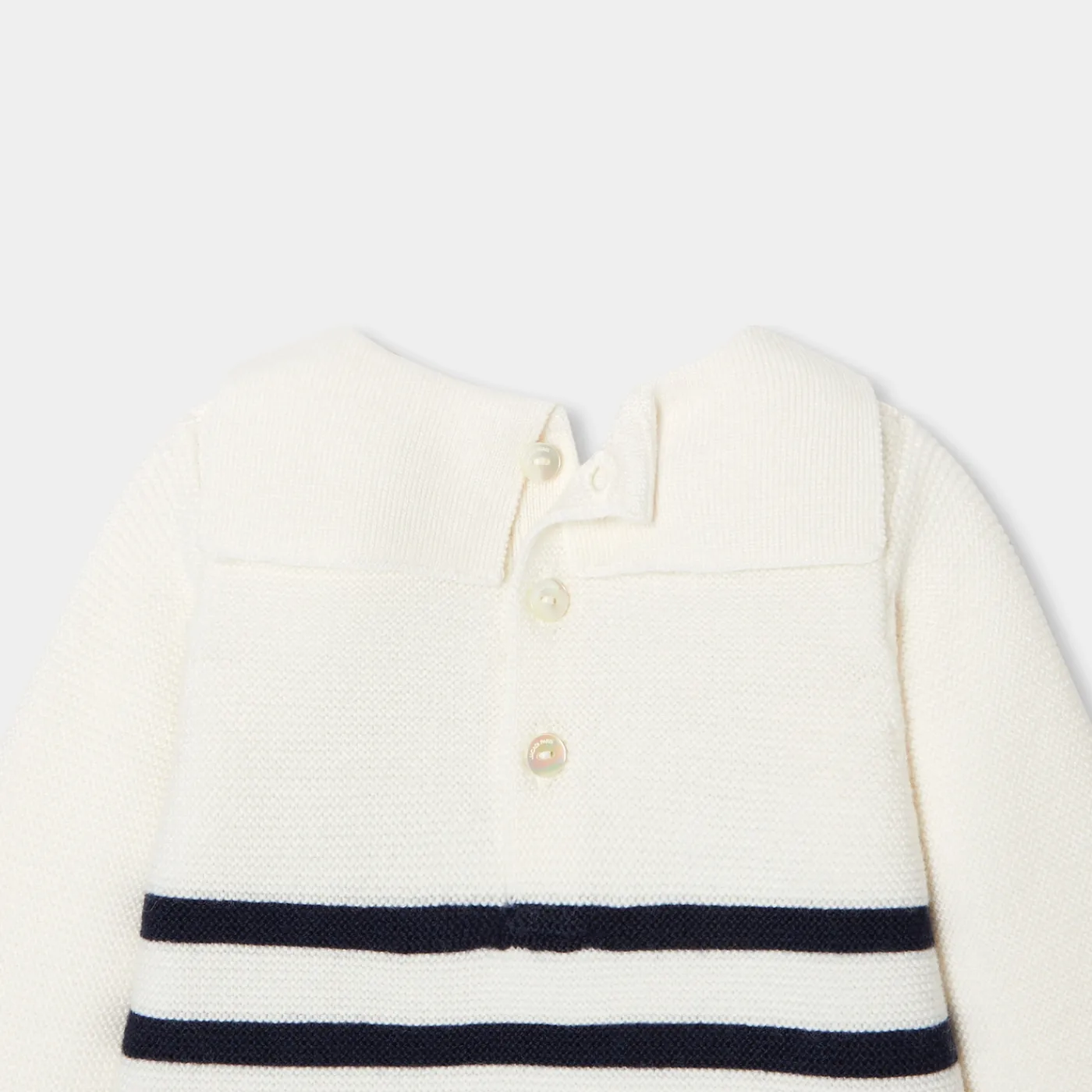 Bloomers, Overalls And Sets-Jacadi Mon first baby romper White/Navy