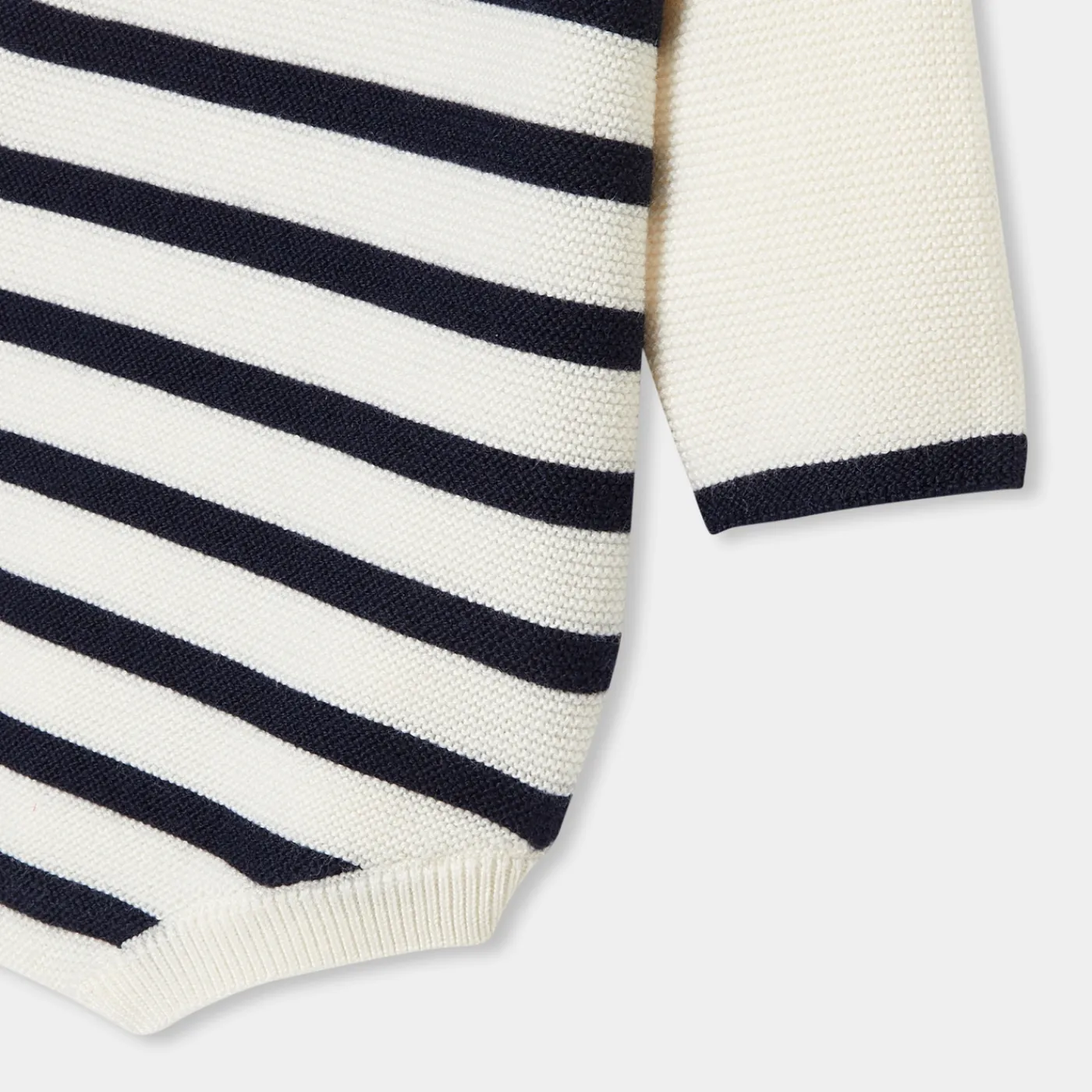 Bloomers, Overalls And Sets-Jacadi Mon first baby romper White/Navy