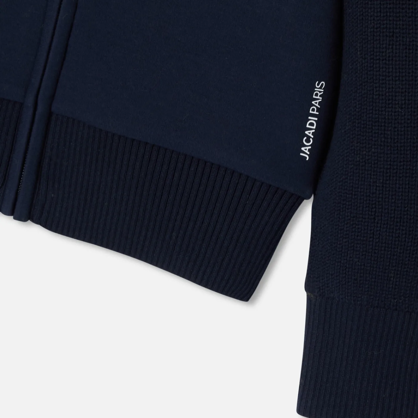 Sweaters, Sweatshirts And Cardigans-Jacadi Boy bi-material cardigan Jacadi Navy