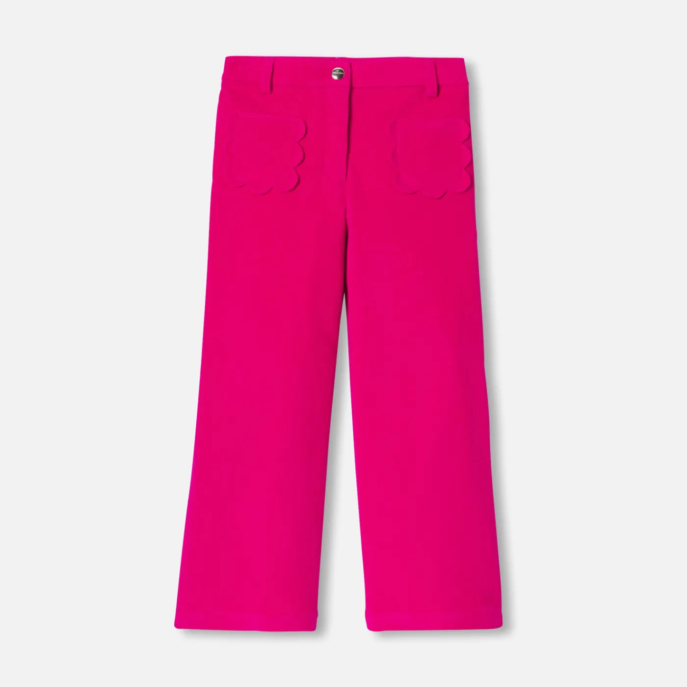 Pants And Sweatpants-Jacadi Girl wide-leg corduroy trousers Grenadine Pink
