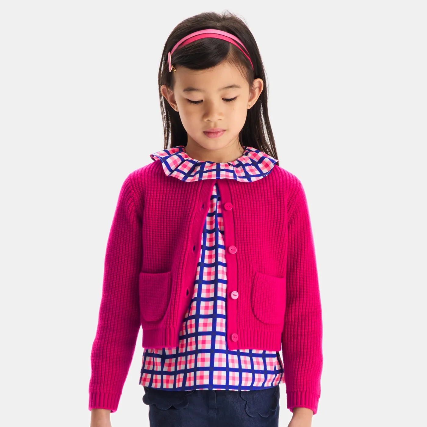 Cardigans, Sweaters And Sweatshirts-Jacadi Girl cardigan Grenadine Pink