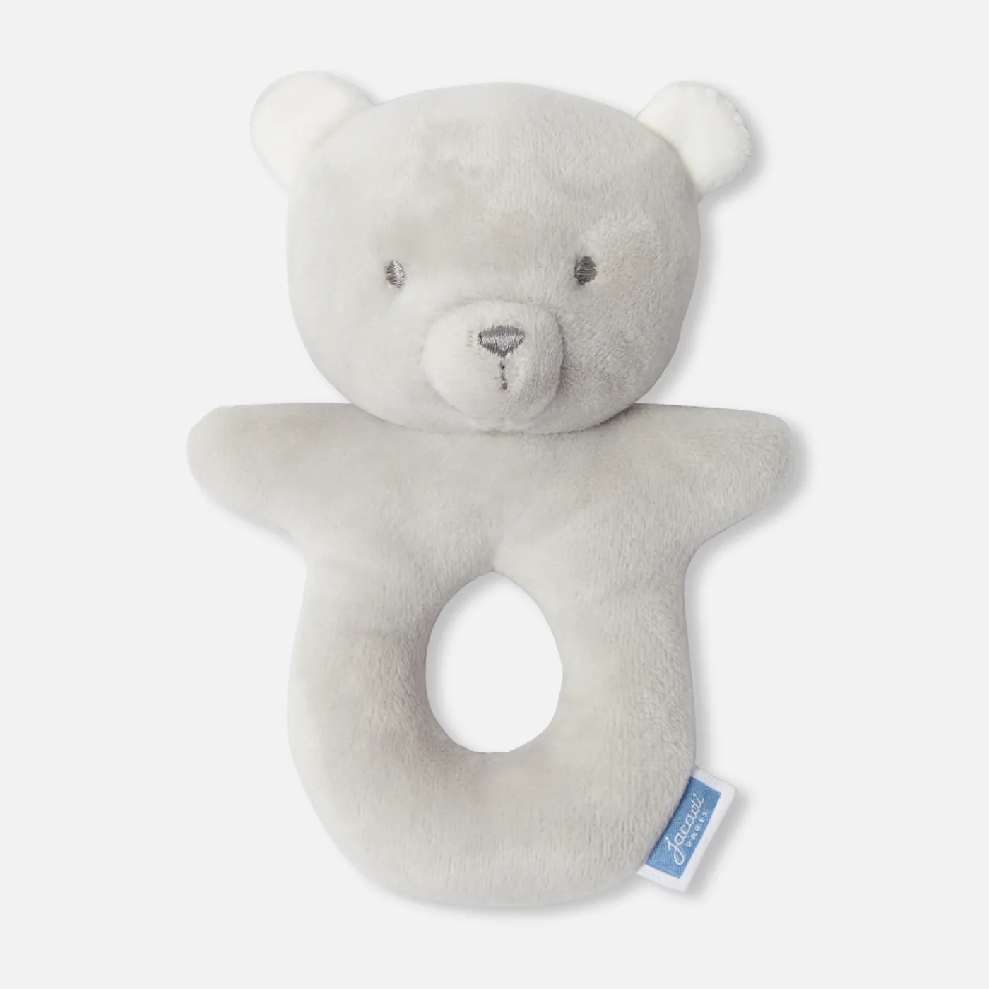 Plush And Activity Toys|Plush And Activity Toys-Jacadi Velvet teddy bear rattle Grey