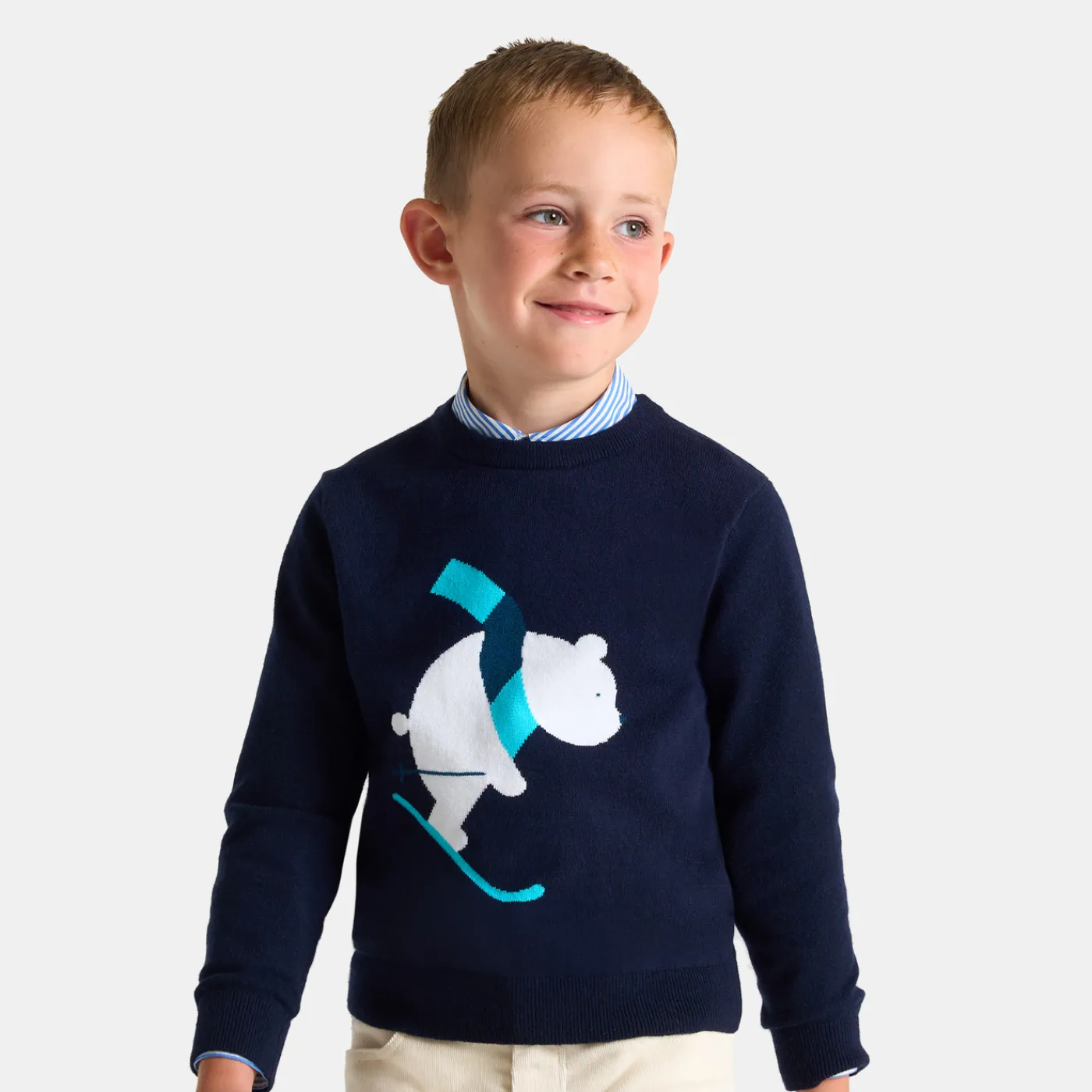 Sweaters, Sweatshirts And Cardigans-Jacadi Boy bear sweater Jacadi Navy