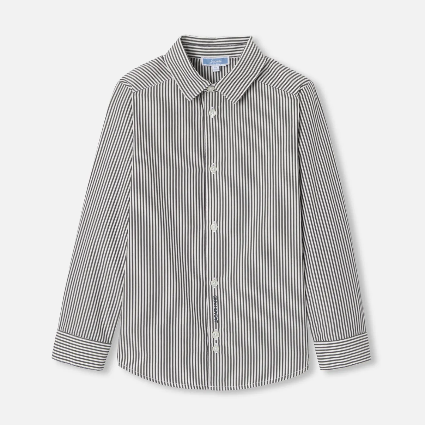 Shirts-Jacadi Boy striped shirt in poplin White/Grey
