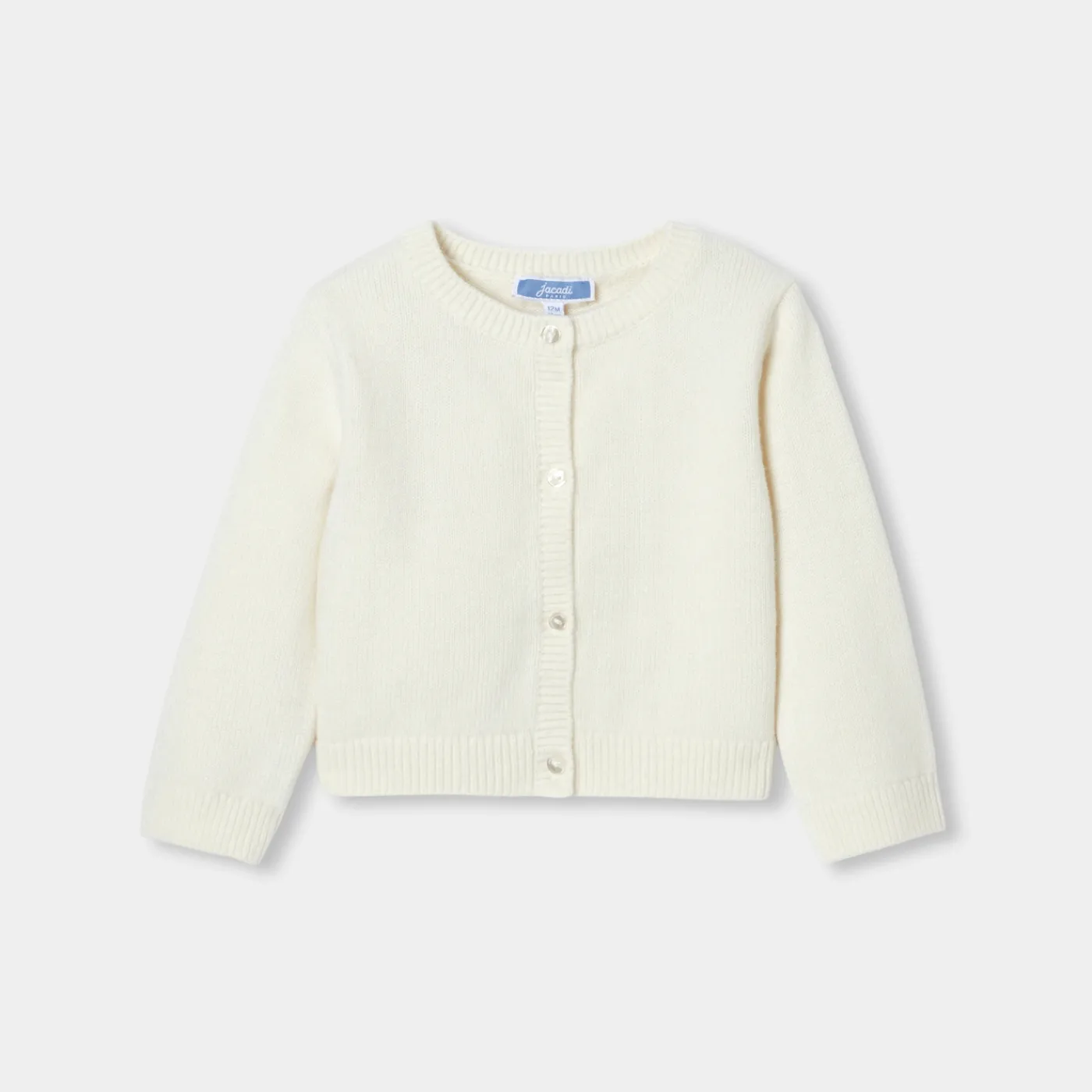 Cardigans, Sweaters And Sweatshirts-Jacadi Baby girl cardigan Jacadi soft white