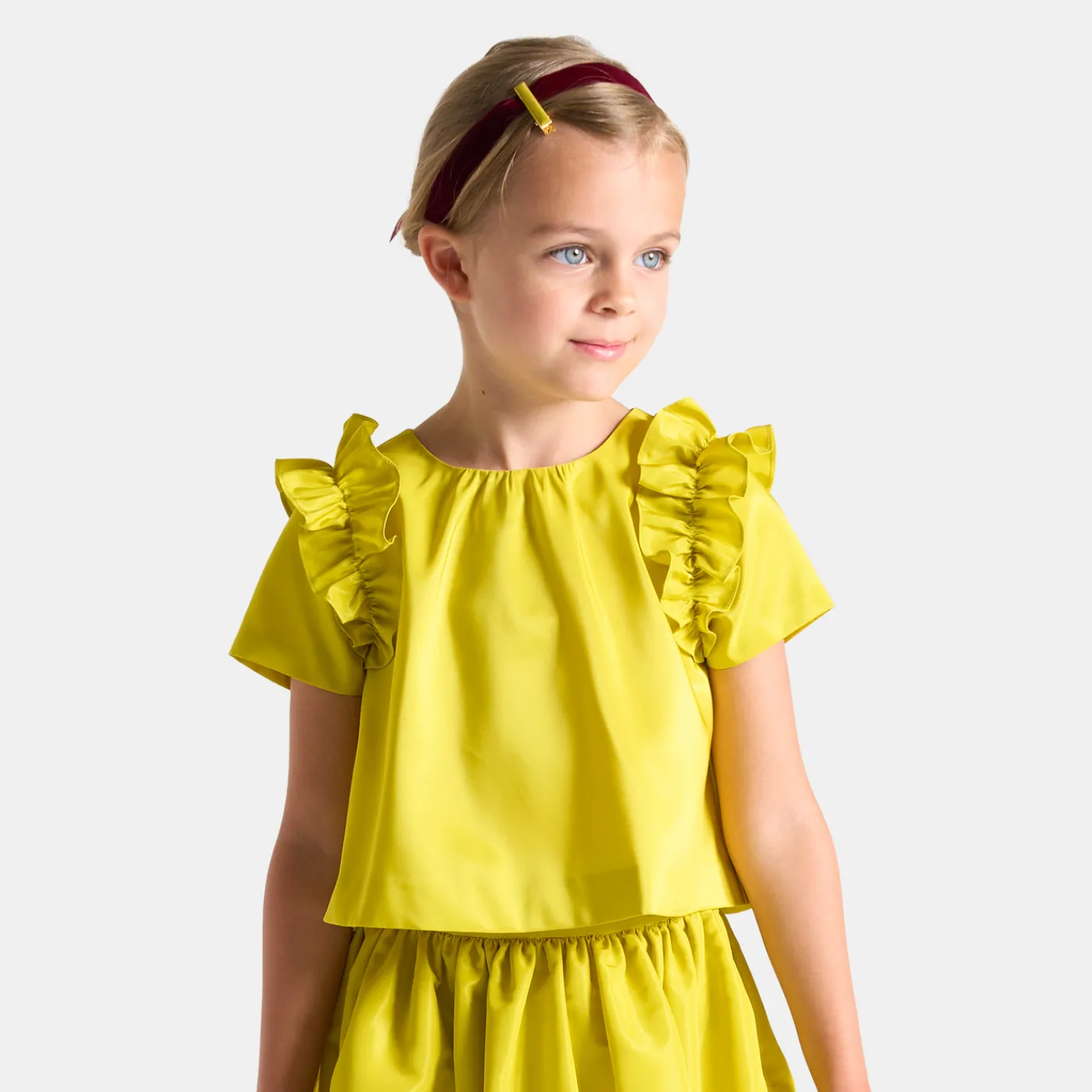 Blouses And Shirts-Jacadi Girl taffeta top Light Cherry