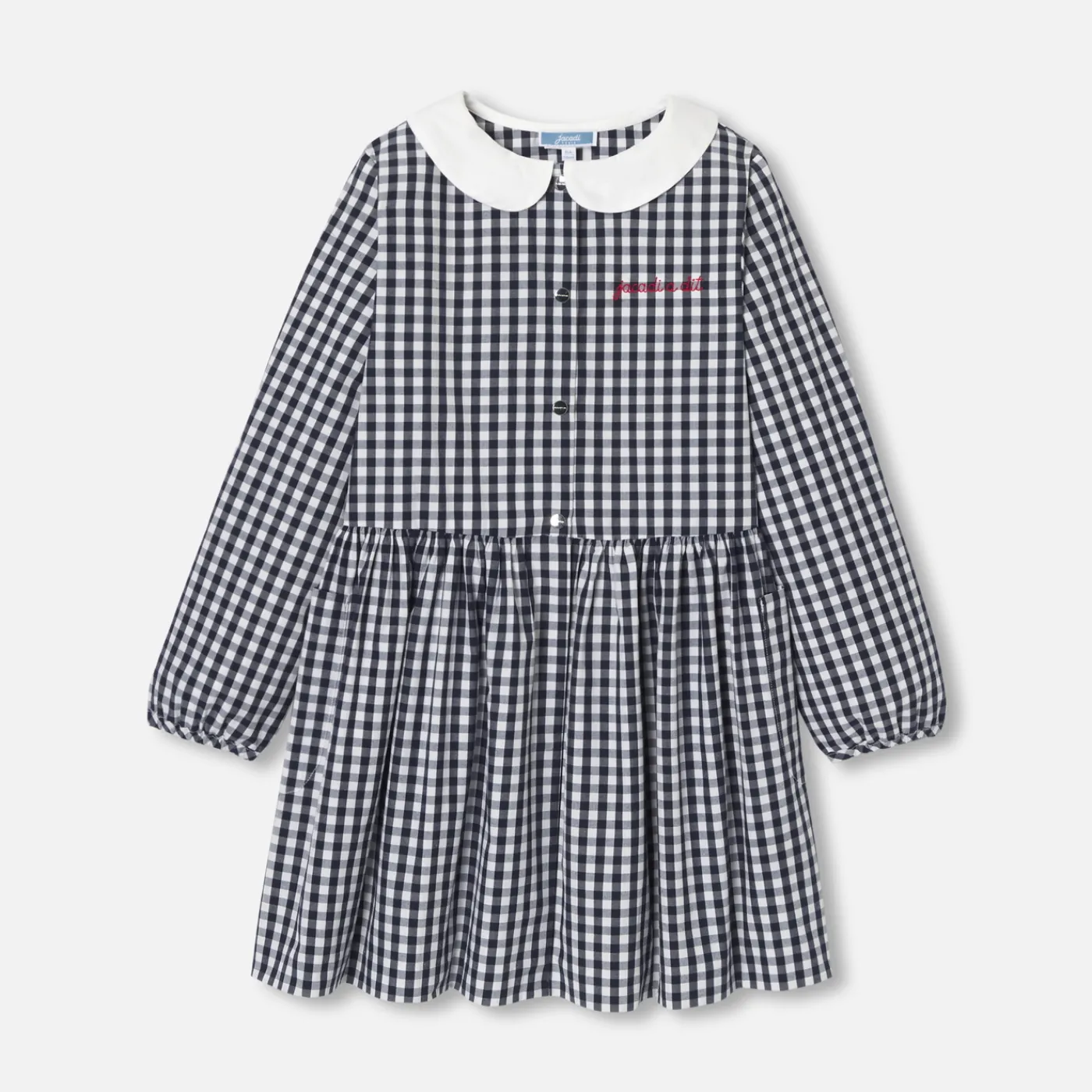 Bags And Aprons|Accessories-Jacadi Girl gingham apron White/Navy