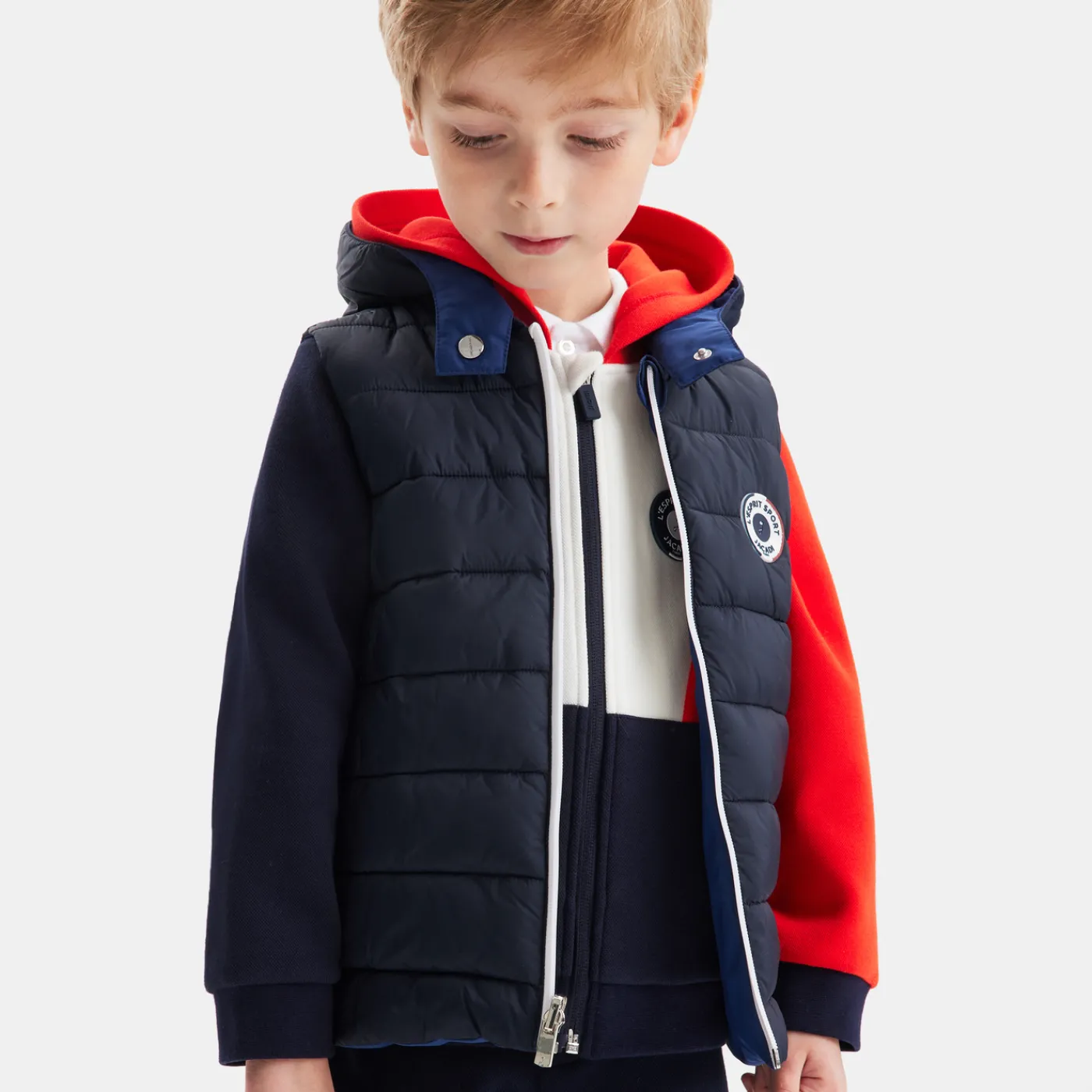 Coats And Outerwear|Boy Coats & Puffer Jackets-Jacadi Boy reversible puffer jacket Jacadi Navy