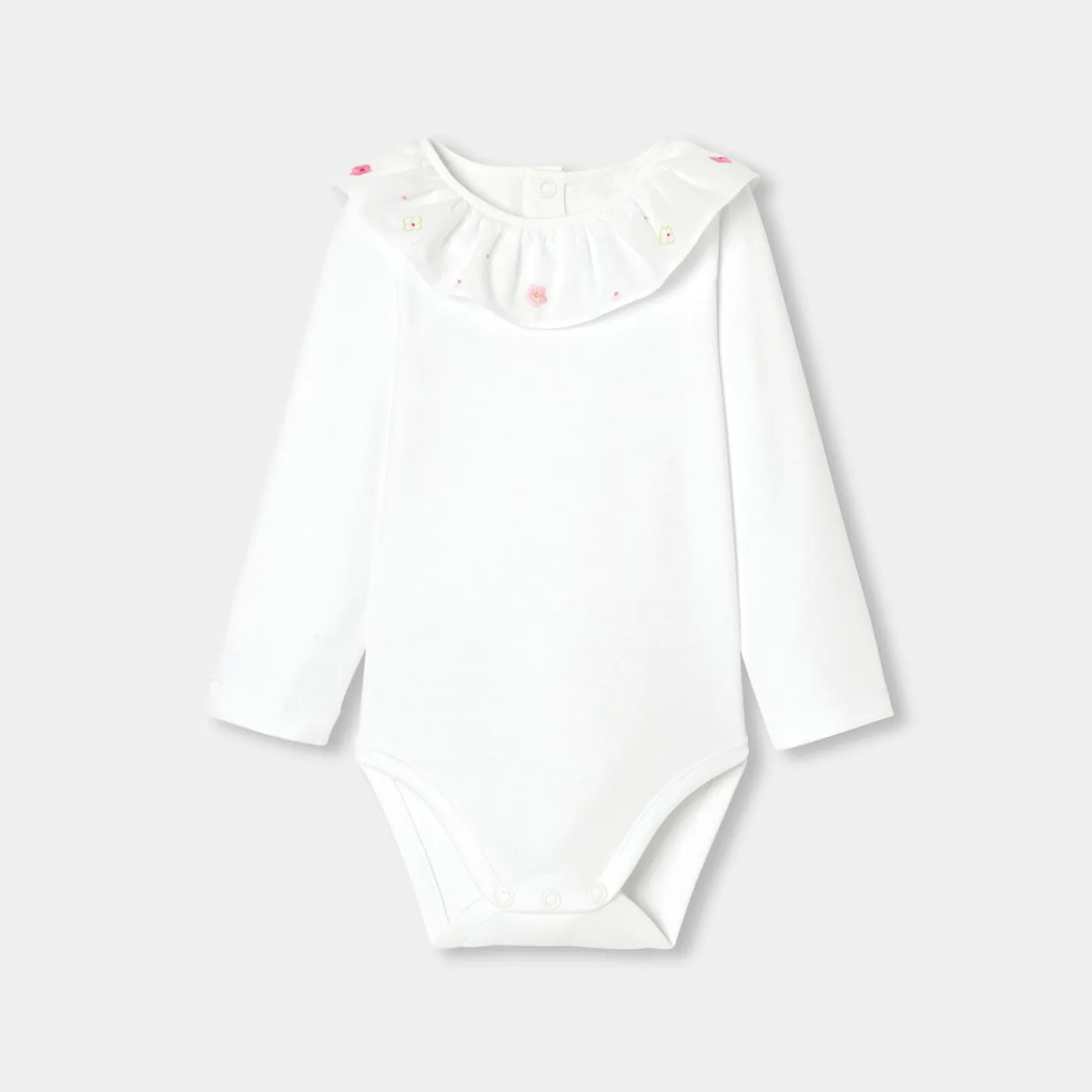Bodysuits-Jacadi Baby girl long-sleeved bodysuit Jacadi White