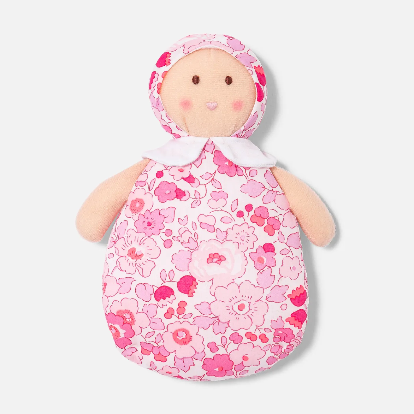 Plush And Activity Toys|Plush And Activity Toys-Jacadi Josephine Liberty fabric rattle doll Pink/Multicolour