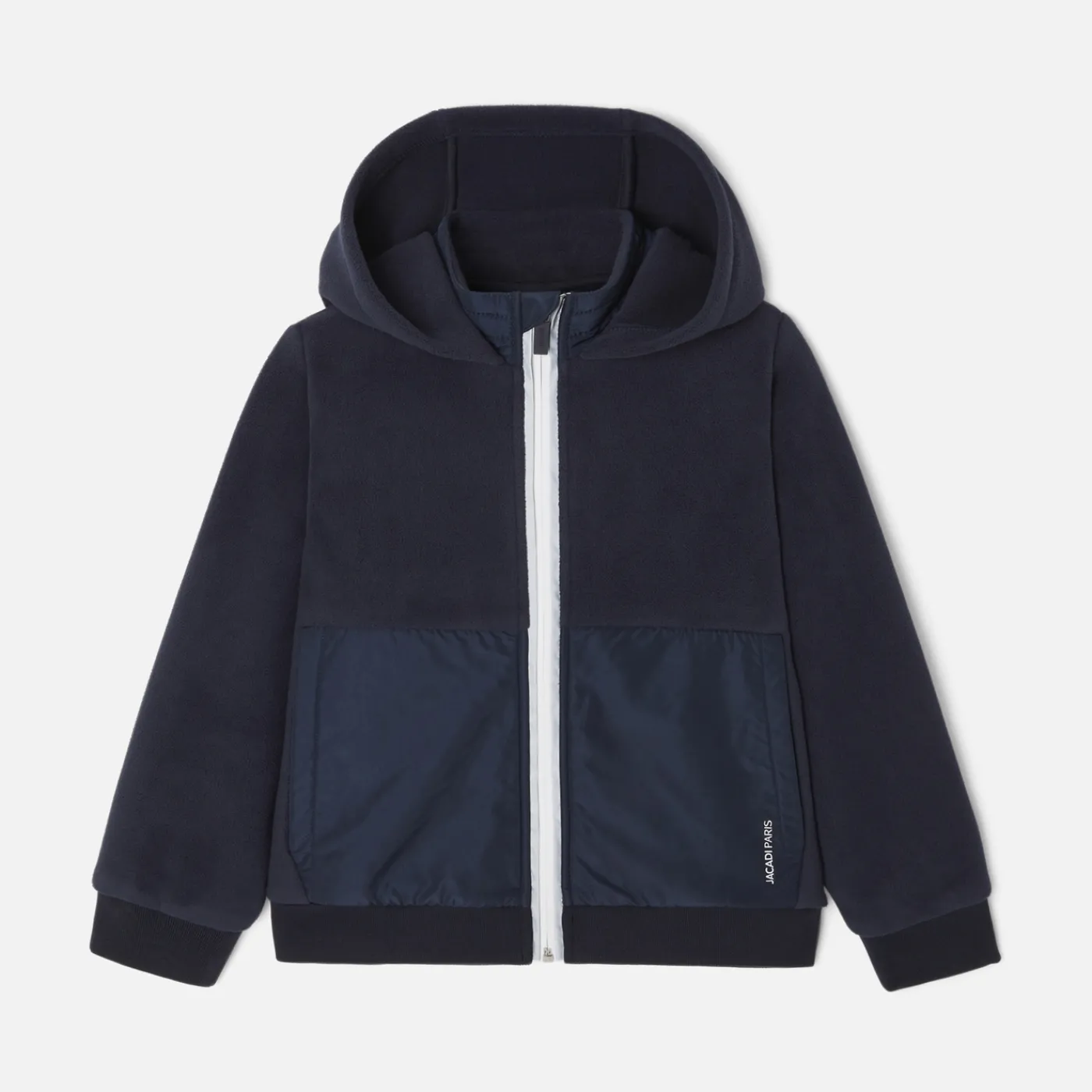 Sweaters, Sweatshirts And Cardigans-Jacadi Boy microfleece zip-up sweatshirt Jacadi Navy
