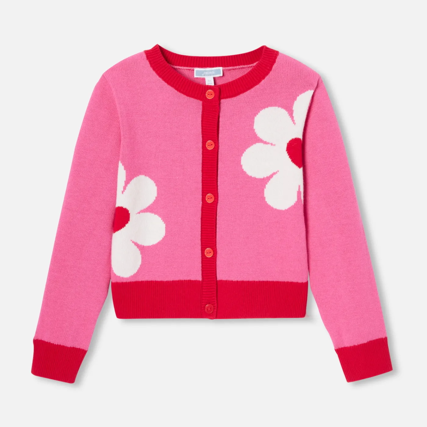 Cardigans, Sweaters And Sweatshirts-Jacadi Girl cardigan Pink/Multicolour