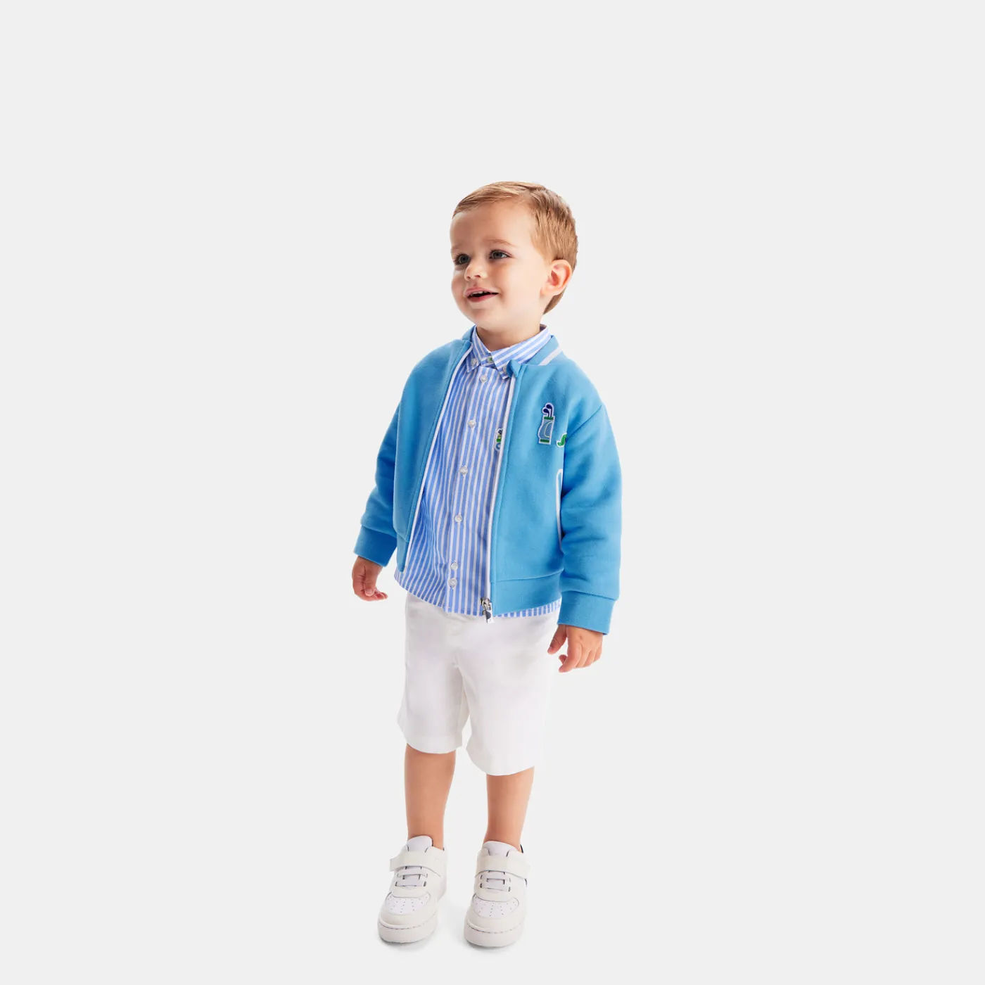 Sweaters, Sweatshirts And Cardigans-Jacadi Baby boy zip-up sweatshirt Light blue