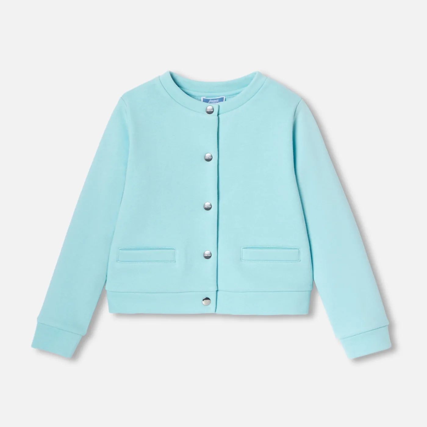 Cardigans, Sweaters And Sweatshirts-Jacadi Girl fleece cardigan Aqua green