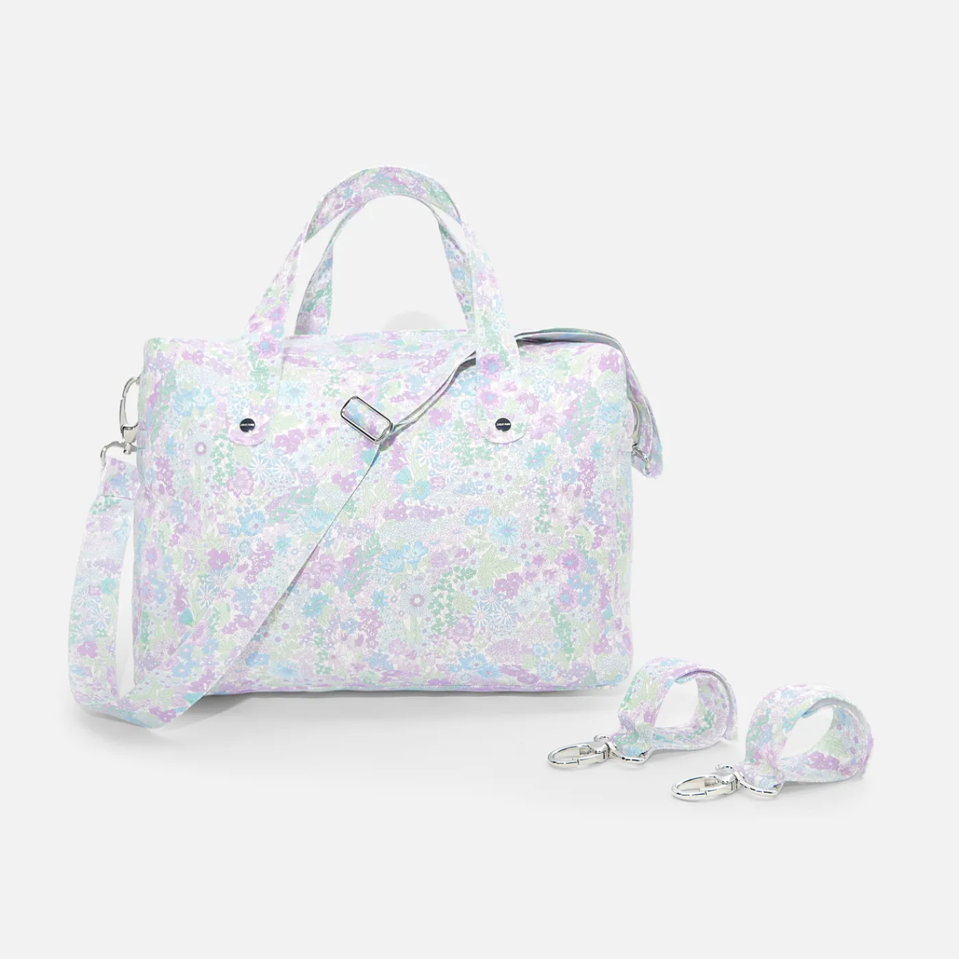 Diaper Bags And Toiletry Bags|Diaper Bags And Toiletry Bags-Jacadi Liberty fabric diaper bag White/Multicolour