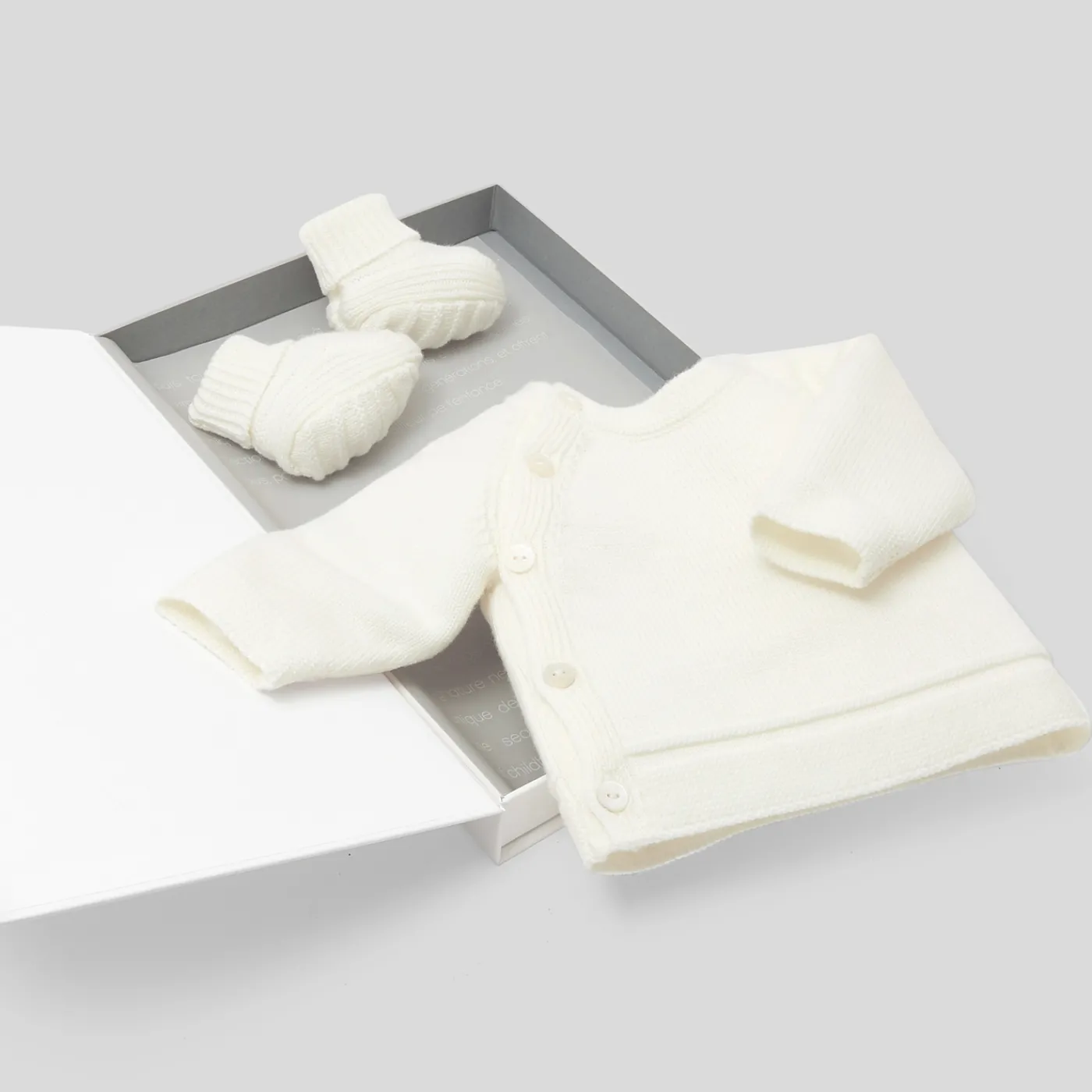 Bloomers, Overalls And Sets|Jumpers, Sweatshirts And Cardigans-Jacadi My First baby wrap sweater Jacadi soft white