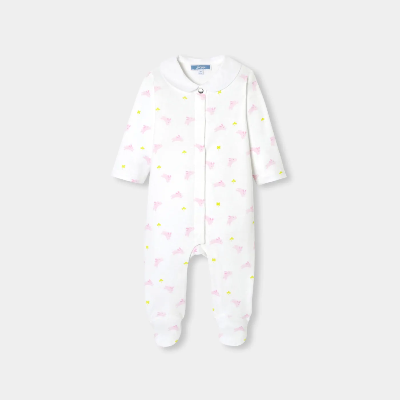 Pajamas-Jacadi Baby girl pajamas in interlock White/Multicolour