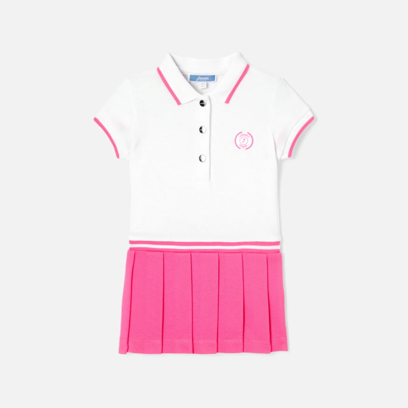 Dresses-Jacadi Baby girl polo dress White/Pink