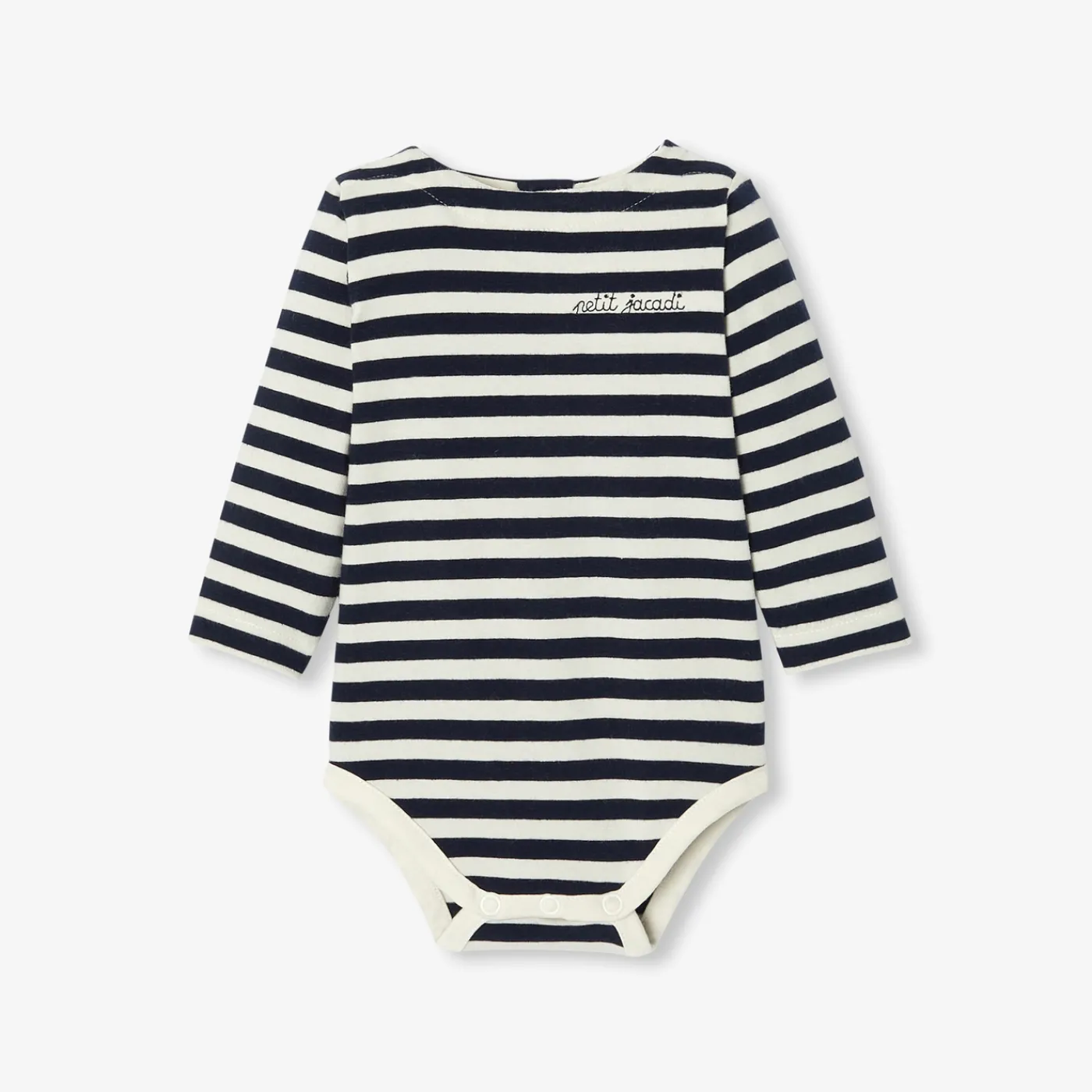 Bodysuits-Jacadi Baby striped bodysuit White/Blue