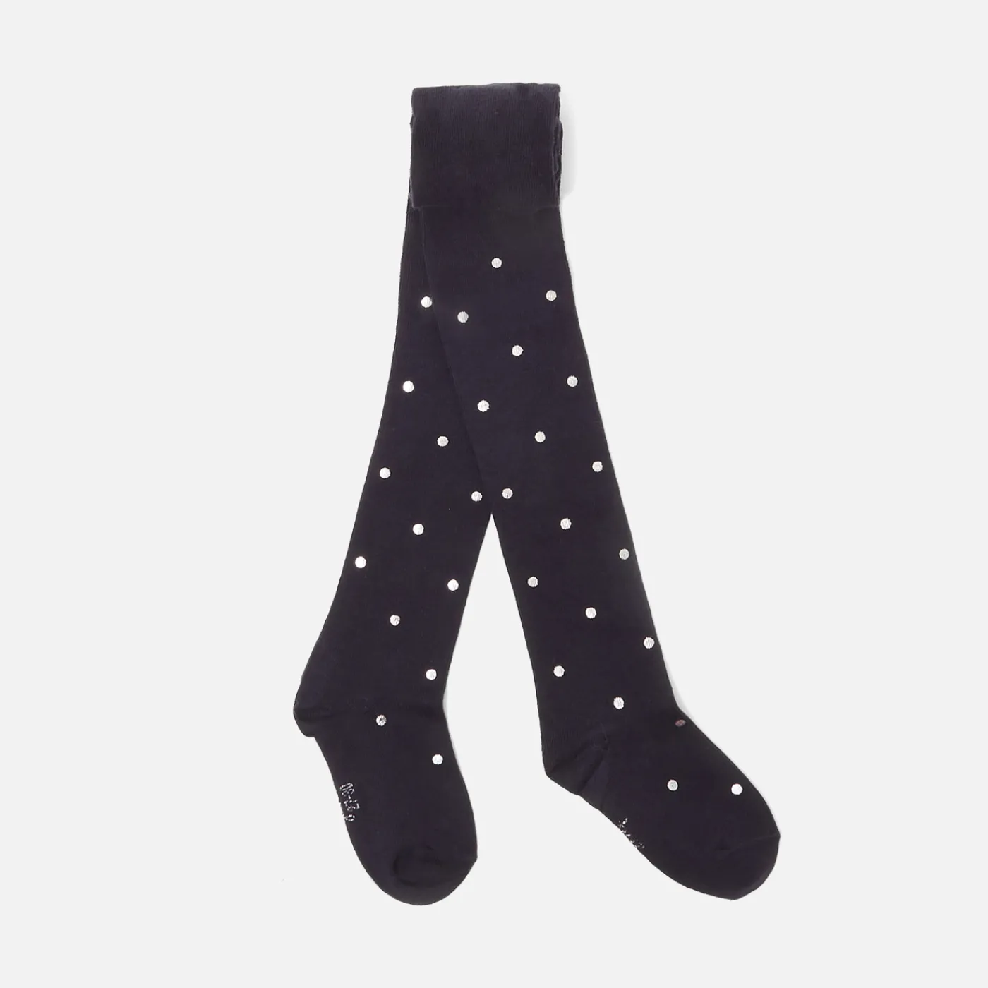 Tights, Socks And Booties|Accessories-Jacadi Girl Lurex polka dot tights Jacadi Navy