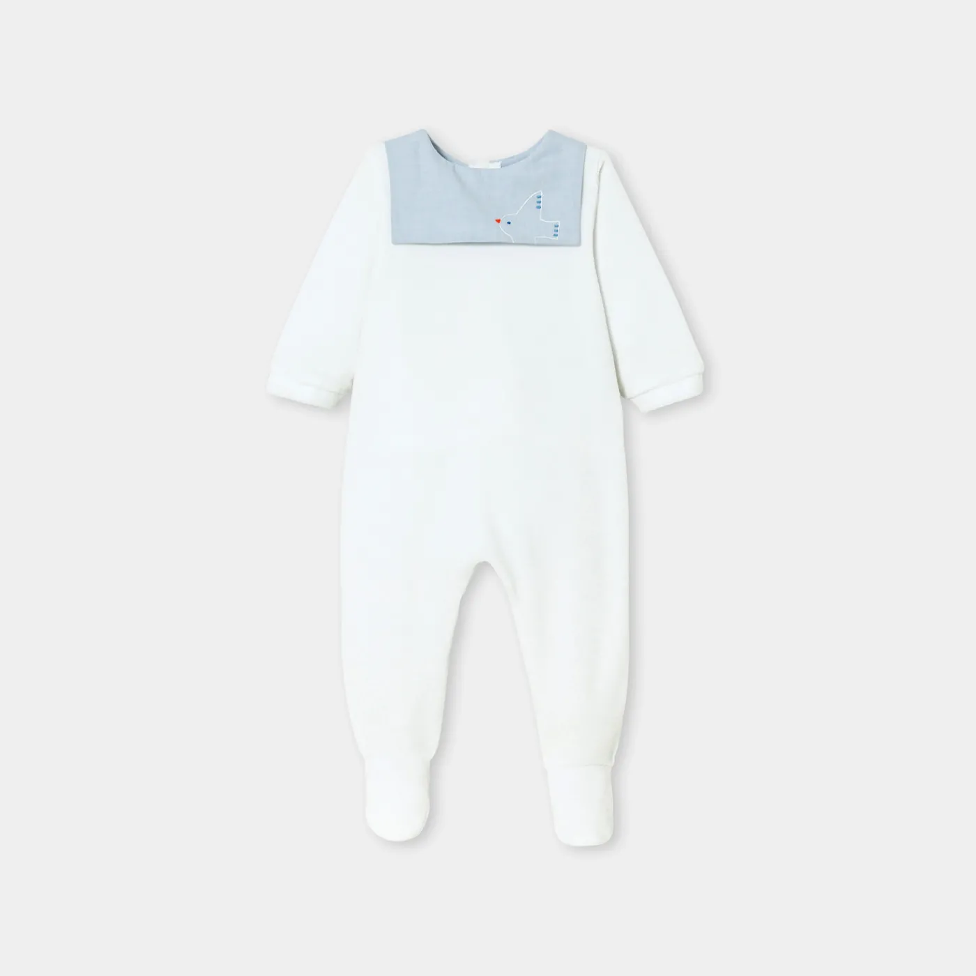 Pajamas-Jacadi Baby boy velvet pajamas Jacadi White